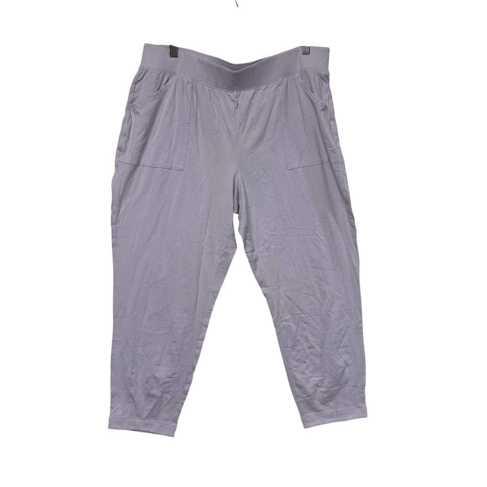 AnyBody Lavender Purple Cotton Modal Joggers Lounge Pants Womens Size LP